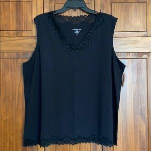 Coldwater Creek lace detailed cotton tank 3X/24